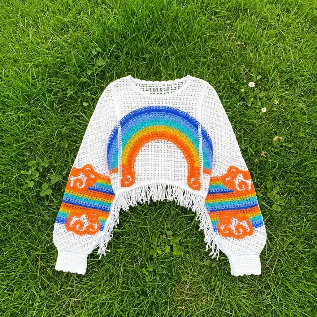 Rainbow Crochet Top