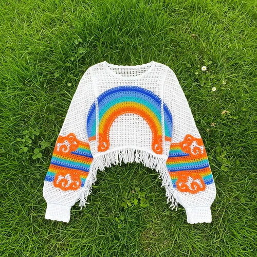 Rainbow Crochet Top