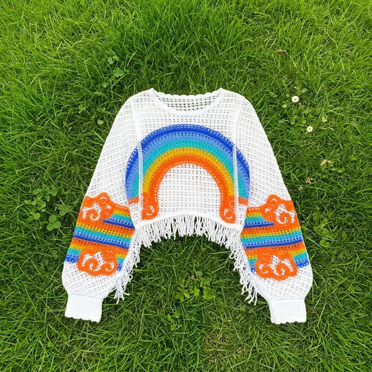 Rainbow Crochet Top