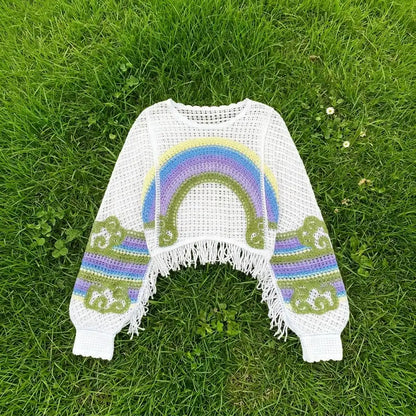 Rainbow Crochet Top