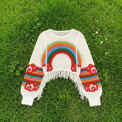 Rainbow Crochet Top