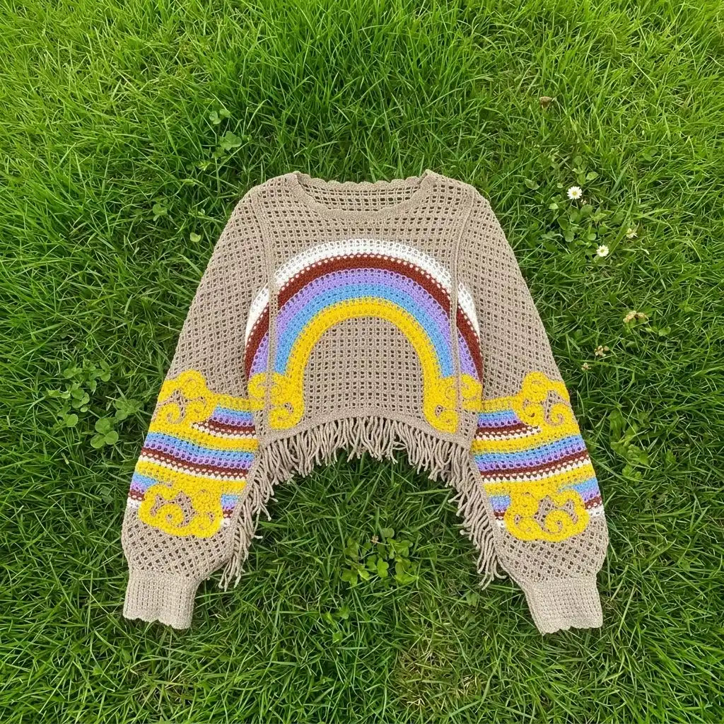 Rainbow Crochet Top
